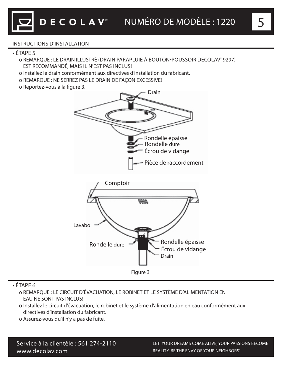 Numéro de modèle : 1220 | Decolav 1220 User Manual | Page 11 / 18