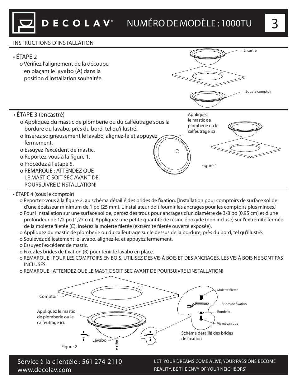 Numéro de modèle : 1000tu | Decolav 1000TU User Manual | Page 11 / 12
