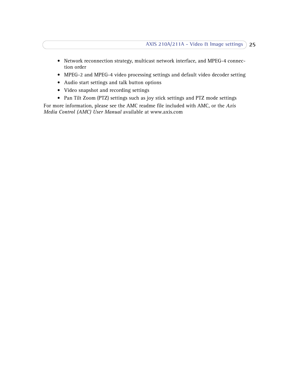 Axis Communications Axis 211A User Manual | Page 25 / 76