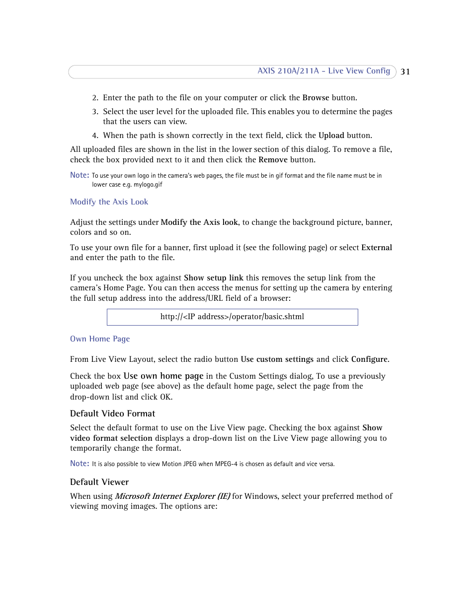 Axis Communications Axis 211A User Manual | Page 31 / 76