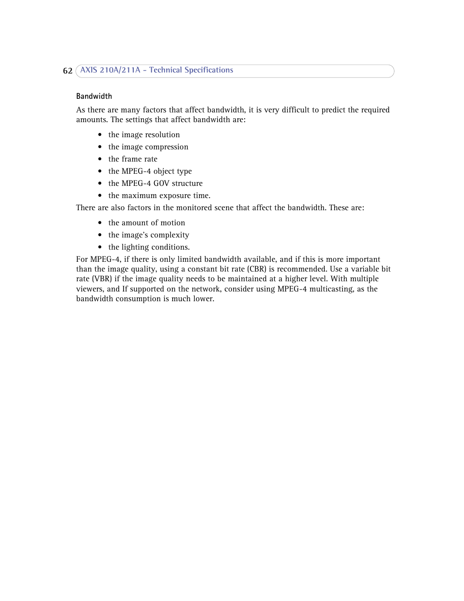 Axis Communications Axis 211A User Manual | Page 62 / 76