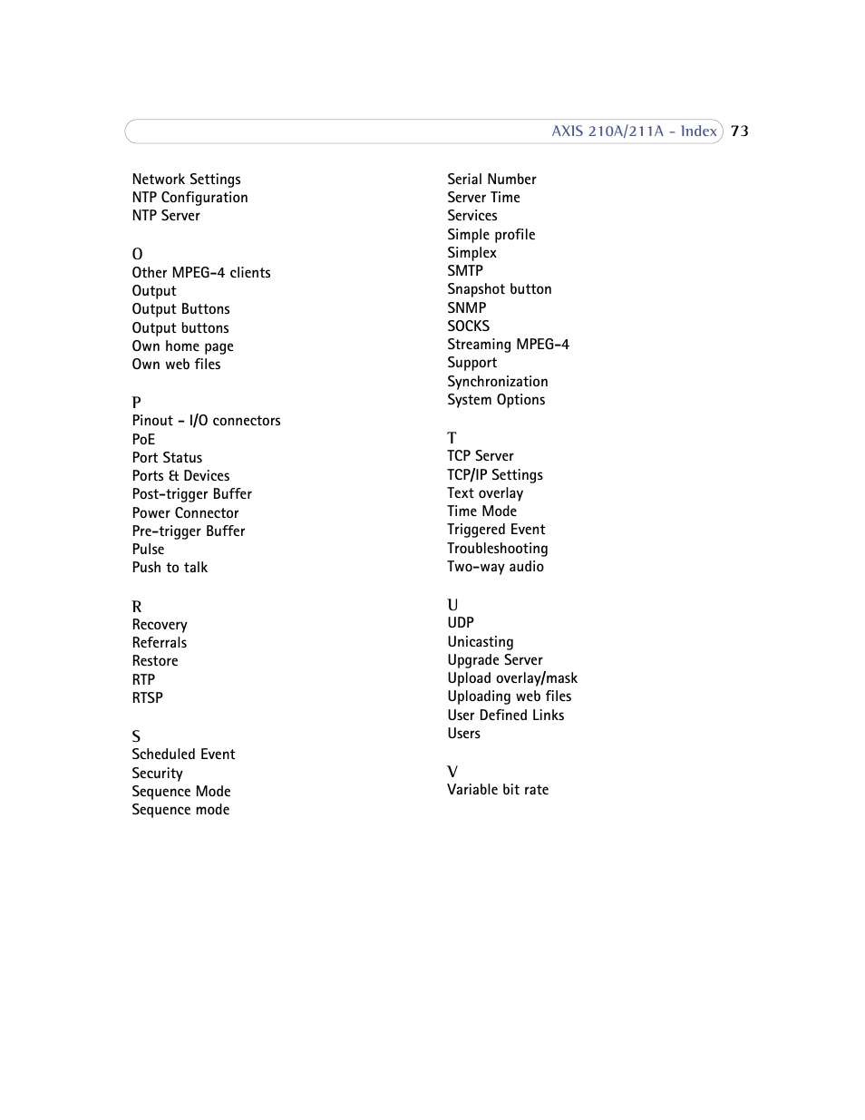Axis Communications Axis 211A User Manual | Page 73 / 76