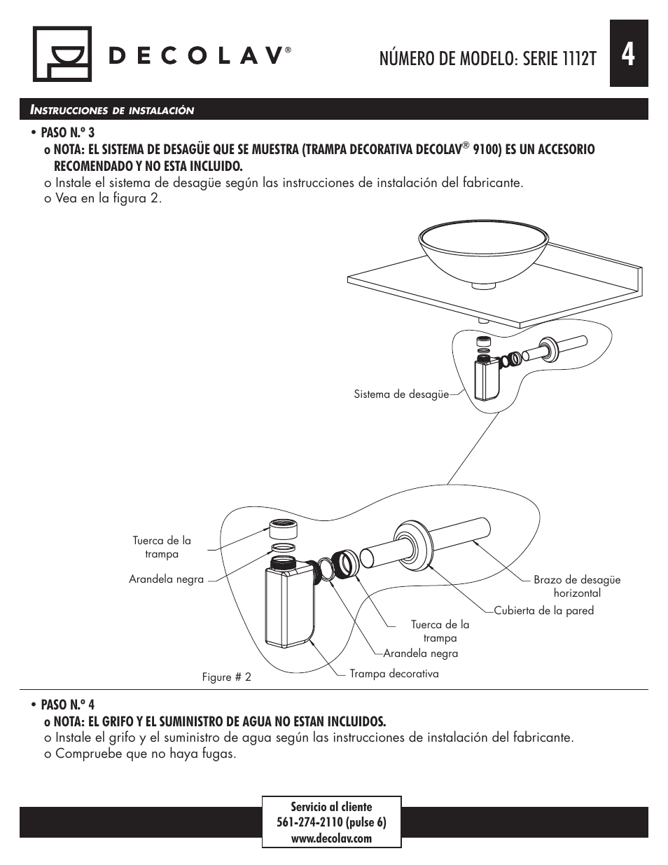 Número de modelo: serie 1112t | Decolav 1112T User Manual | Page 14 / 15