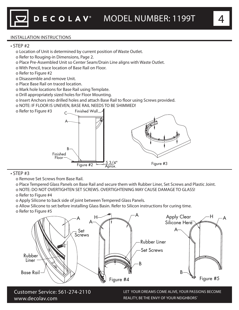 Model number: 1199t | Decolav 1199T User Manual | Page 4 / 7