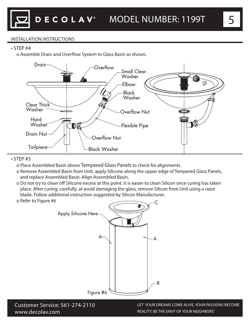 Model number: 1199t | Decolav 1199T User Manual | Page 5 / 7