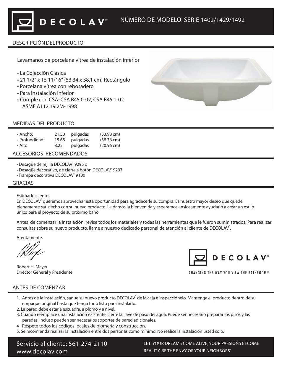 1402_spanish_021411 | Decolav 1402 User Manual | Page 5 / 12