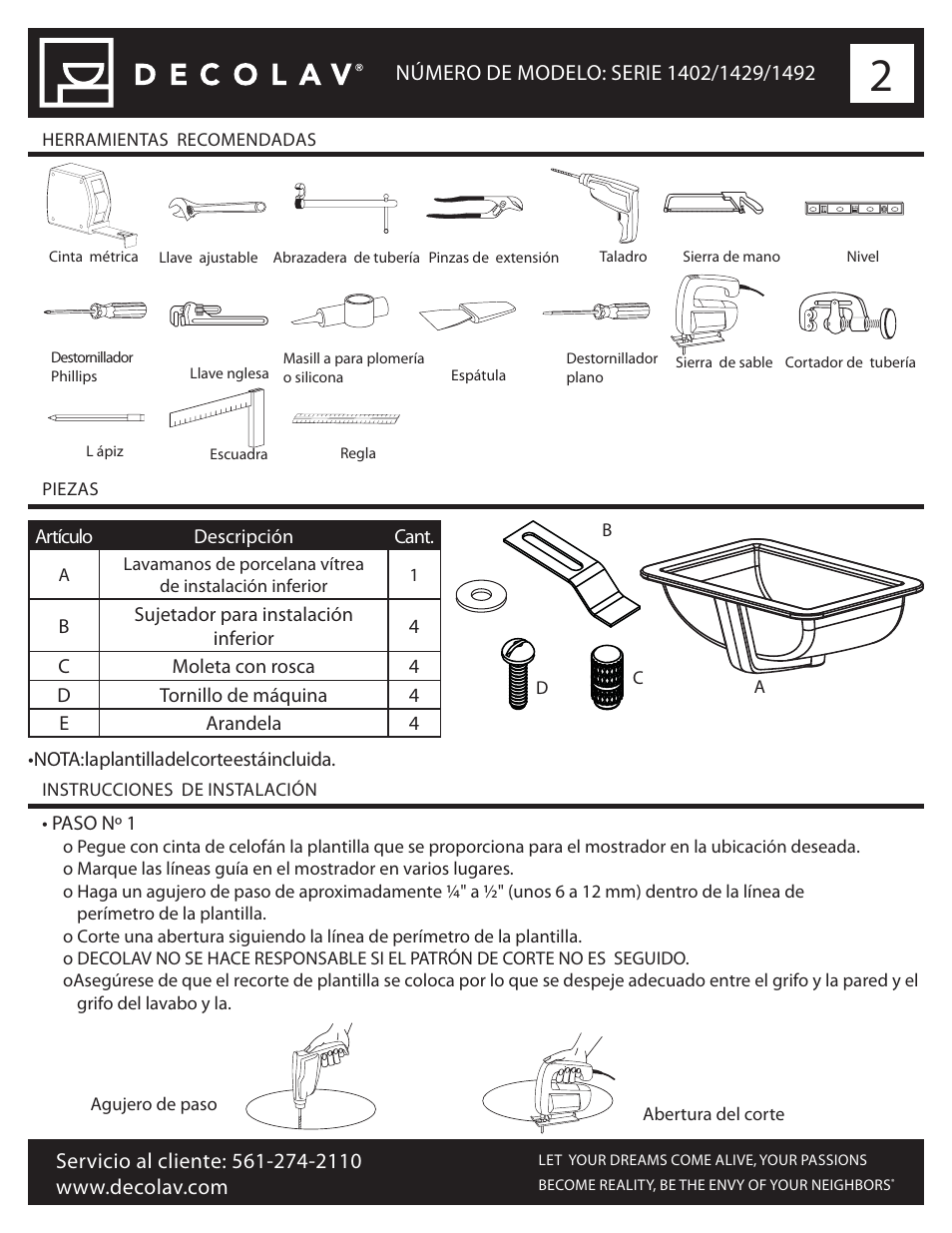 Decolav 1402 User Manual | Page 6 / 12