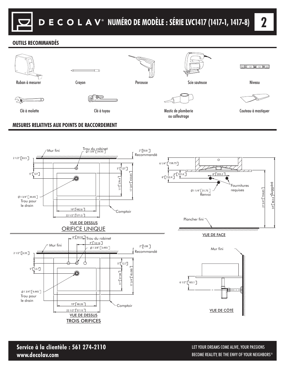 Orifice unique | Decolav 1417-8 User Manual | Page 7 / 15