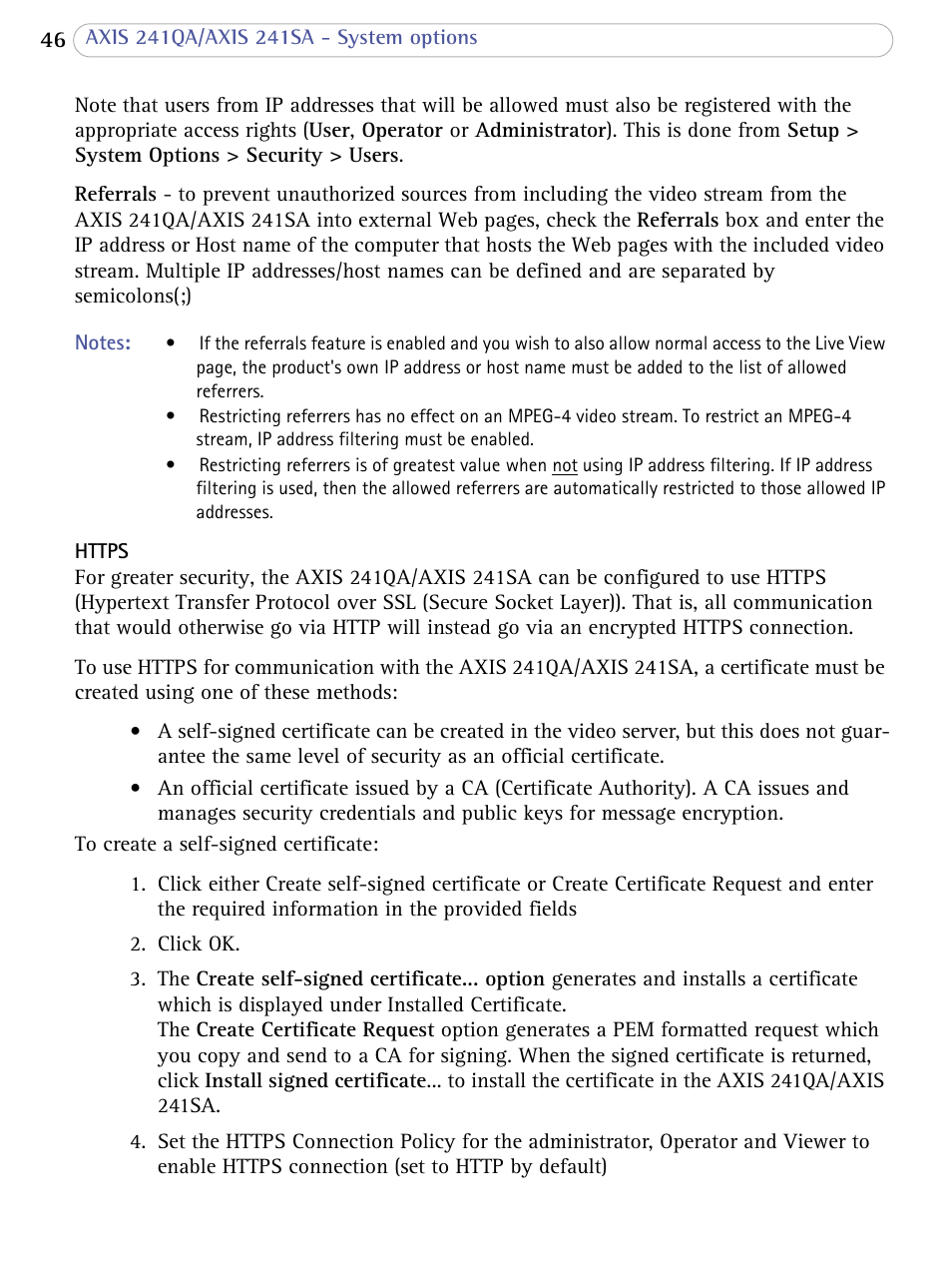 Axis Communications Video Server AXIS 241SA User Manual | Page 46 / 83