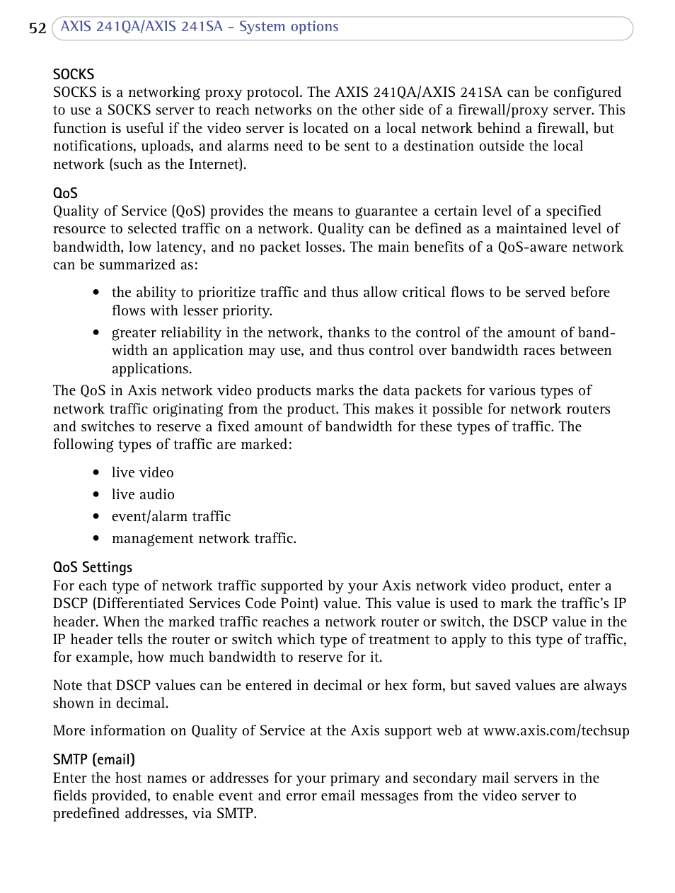 Axis Communications Video Server AXIS 241SA User Manual | Page 52 / 83