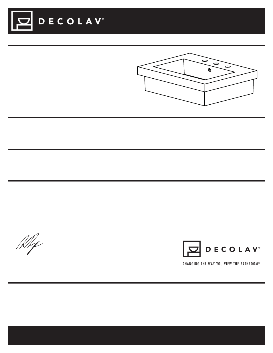 Decolav 1419 User Manual | 6 pages