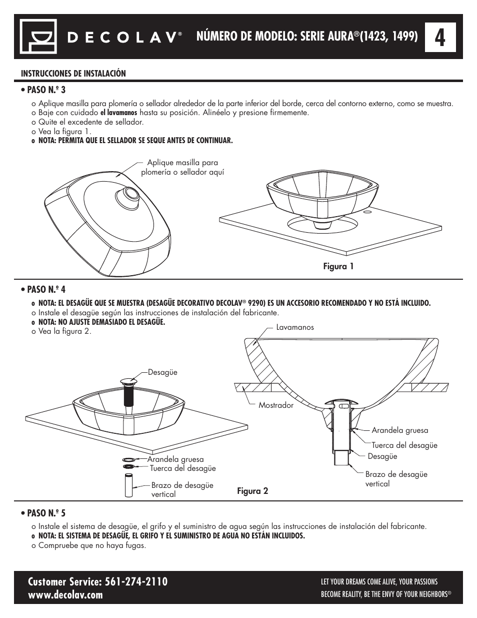 Número de modelo: serie aura | Decolav 1423 User Manual | Page 14 / 15