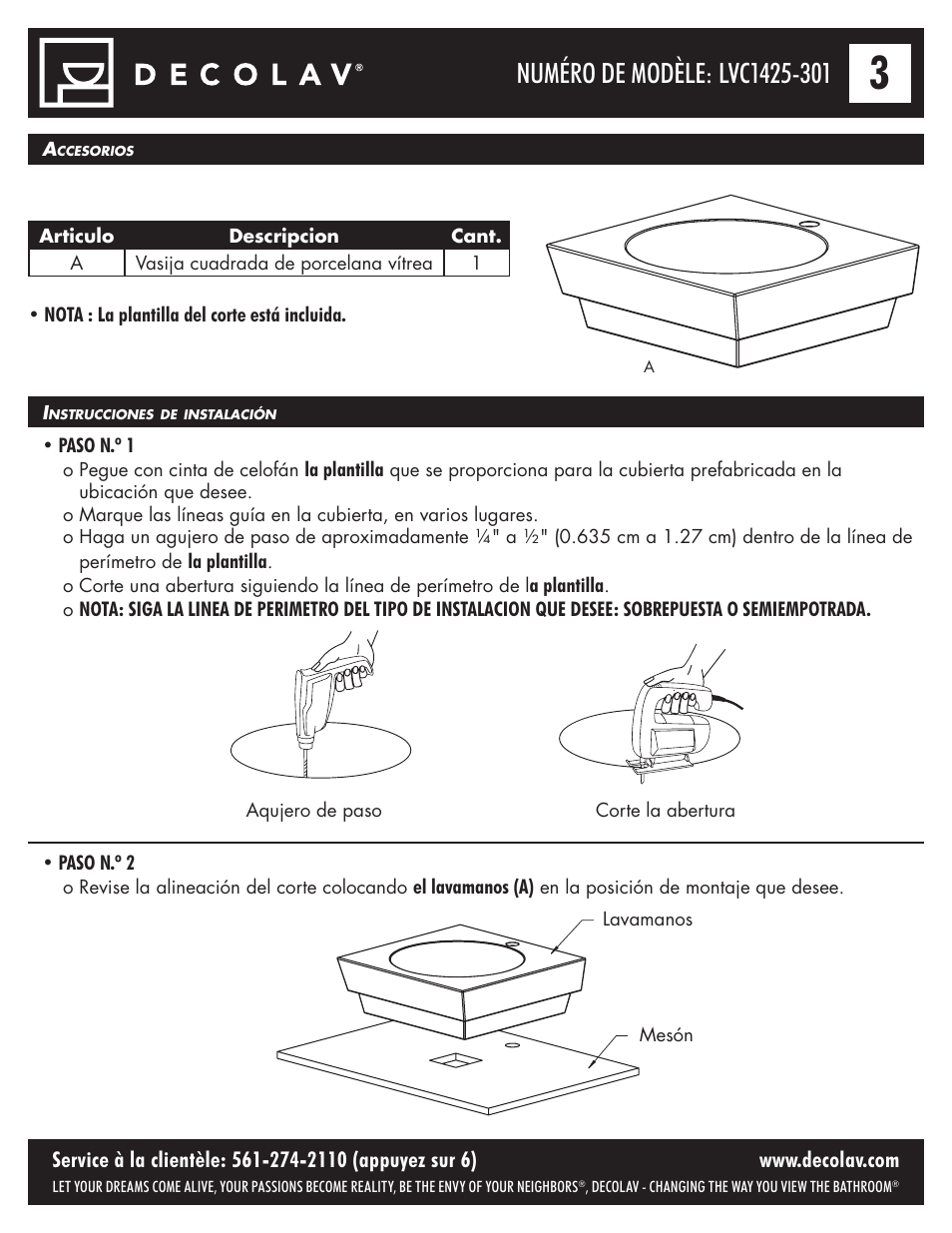 Decolav 1425 User Manual | Page 7 / 16