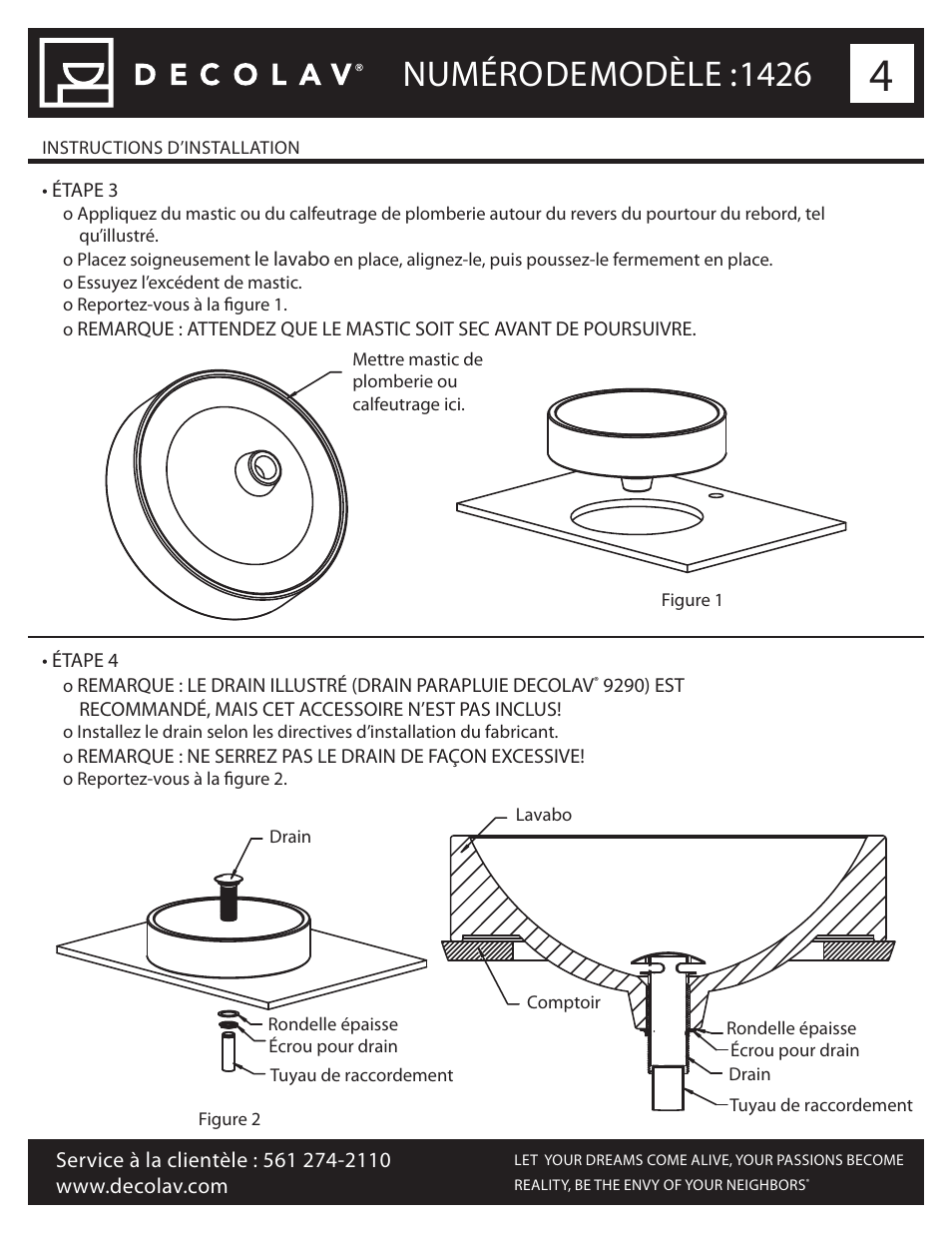 Numéro de modèle : 1426 | Decolav 1426 User Manual | Page 10 / 18