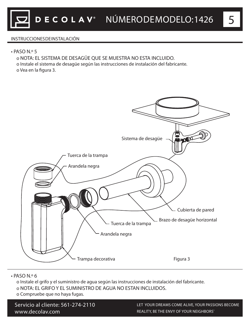 Número de modelo: 1426 | Decolav 1426 User Manual | Page 17 / 18