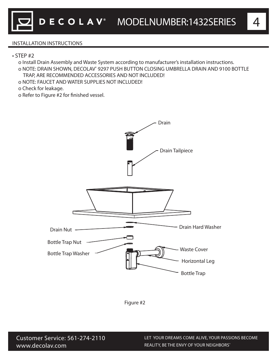 Model number: 1432 series | Decolav 1432 User Manual | Page 4 / 15