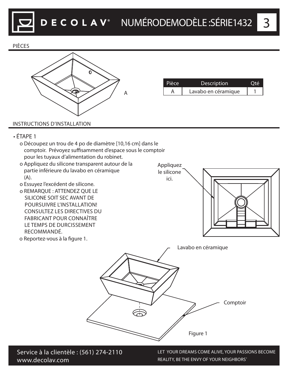 Numéro de modèle : série 1432 | Decolav 1432 User Manual | Page 8 / 15