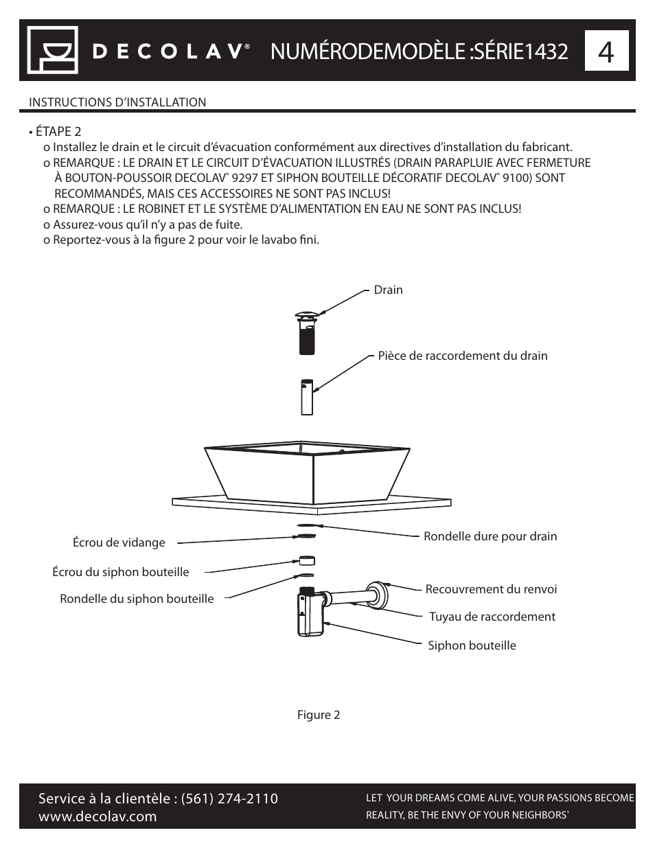 Numéro de modèle : série 1432 | Decolav 1432 User Manual | Page 9 / 15
