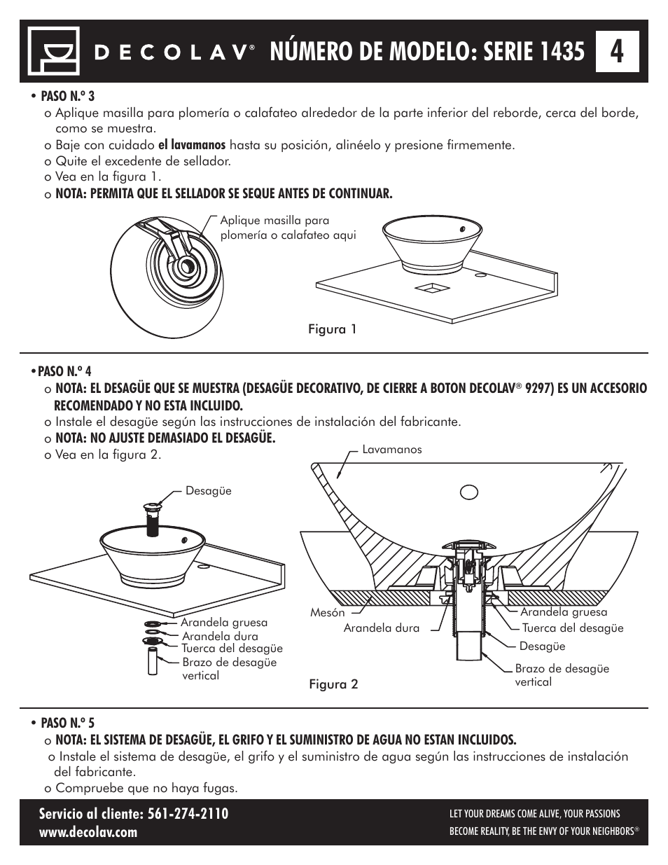 Número de modelo: serie 1435 | Decolav 1435 User Manual | Page 14 / 15