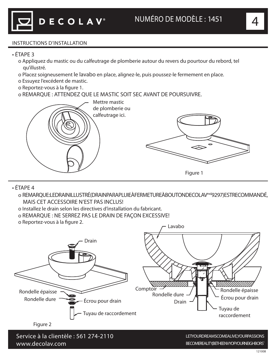 Numéro de modèle : 1451 | Decolav 1451 User Manual | Page 10 / 18