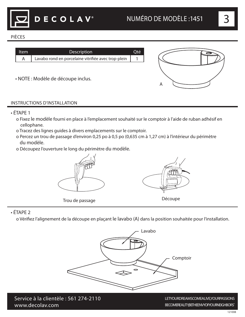 Numéro de modèle :1451 | Decolav 1451 User Manual | Page 9 / 18