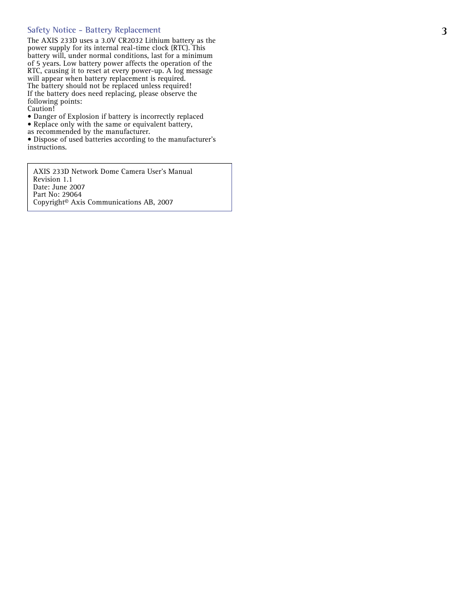 Axis Communications AXIS 233D User Manual | Page 3 / 69