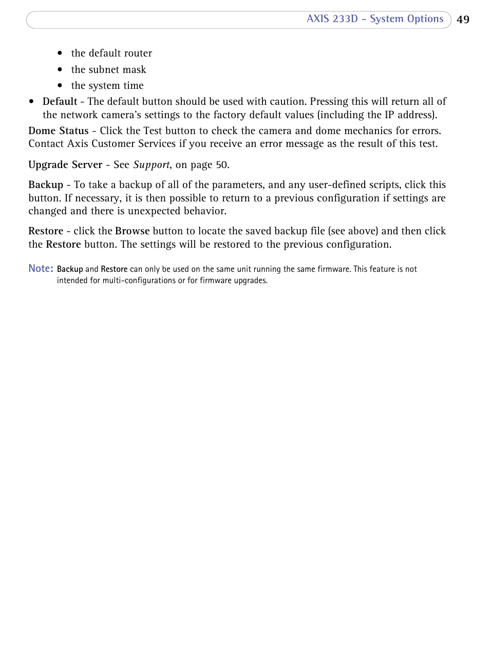 Axis Communications AXIS 233D User Manual | Page 49 / 69