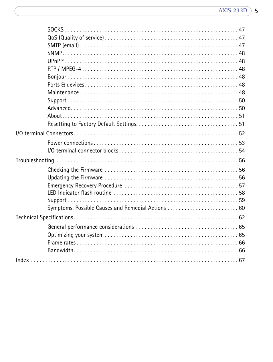 Axis Communications AXIS 233D User Manual | Page 5 / 69