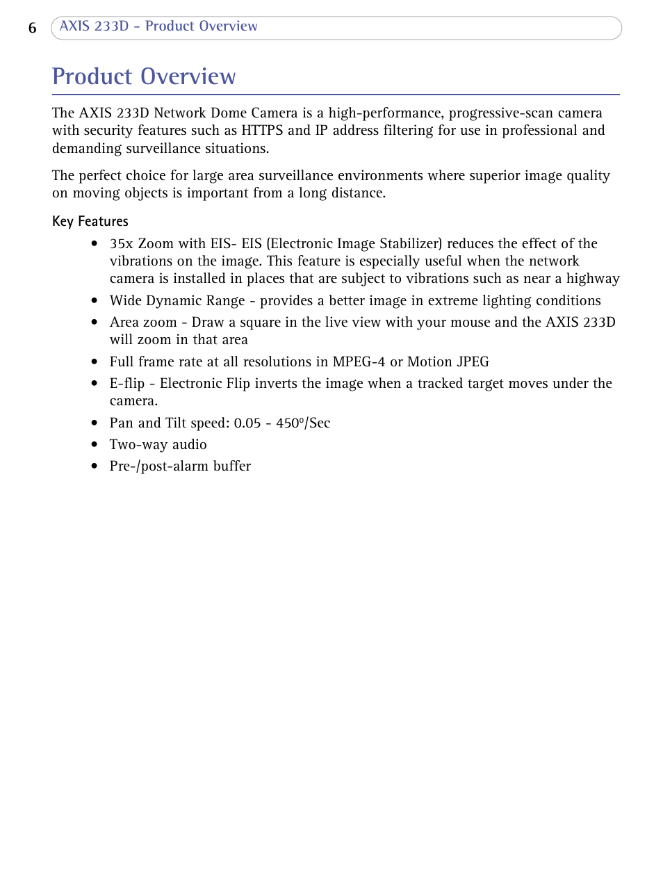 Product overview | Axis Communications AXIS 233D User Manual | Page 6 / 69