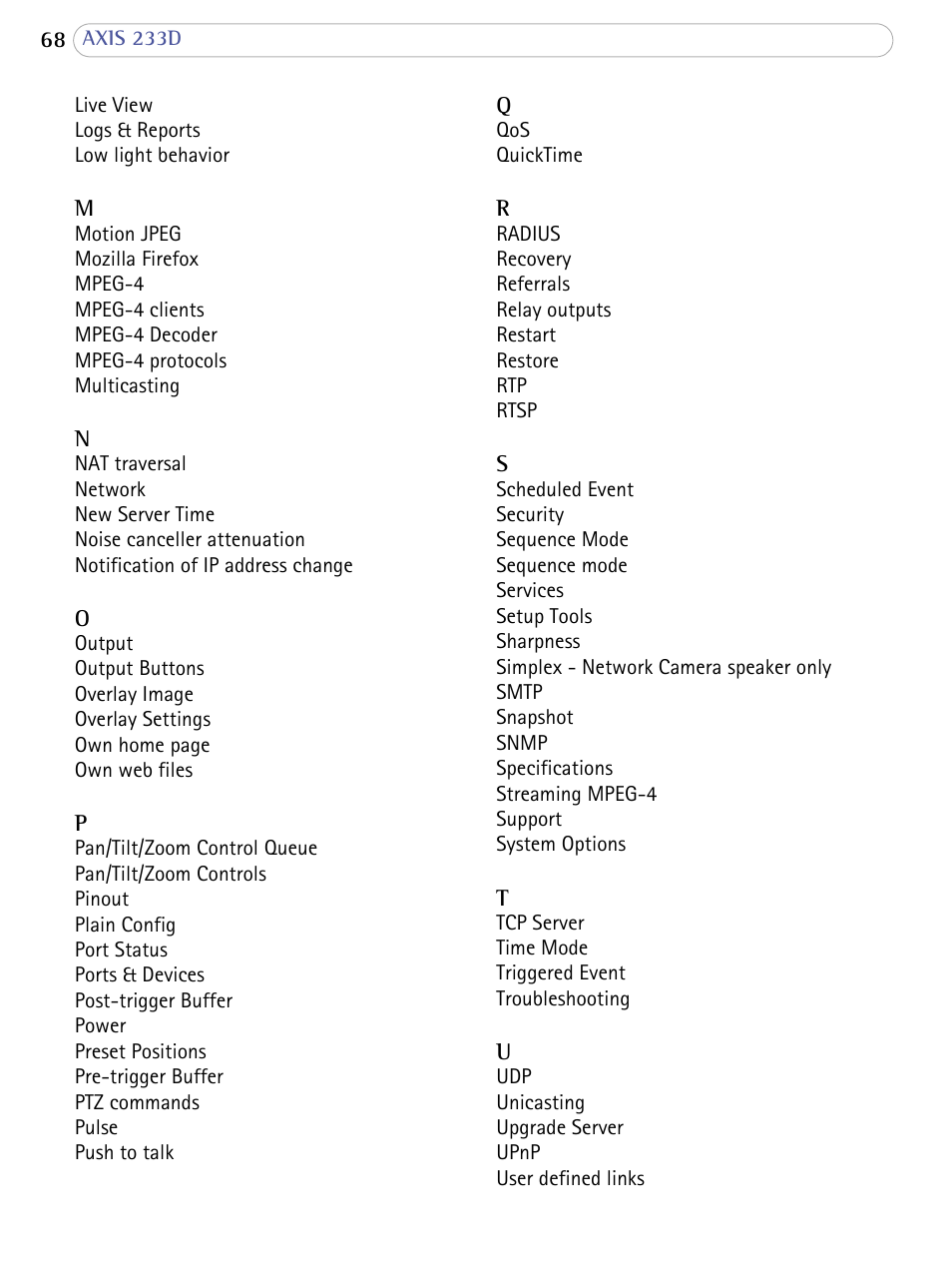 Axis Communications AXIS 233D User Manual | Page 68 / 69