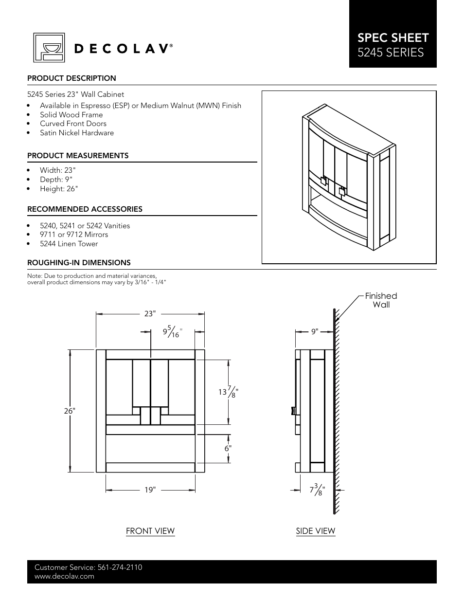 Decolav 5245 User Manual | 4 pages