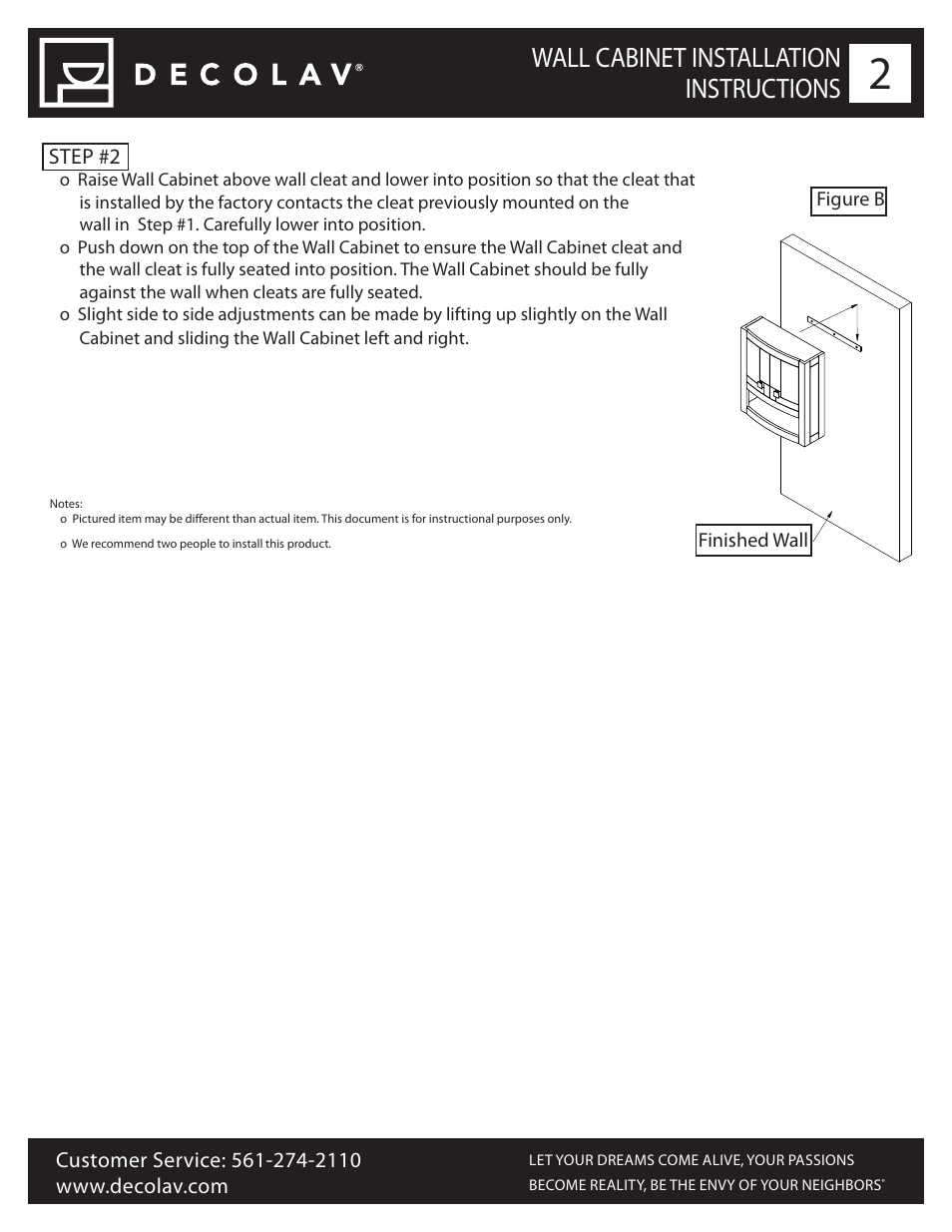 Wall cabinet installation instructions | Decolav 5245 User Manual | Page 3 / 4
