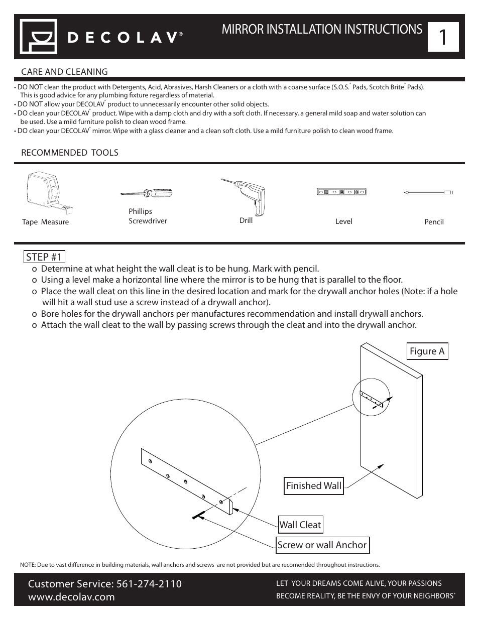 Decolav 9710 User Manual | 2 pages