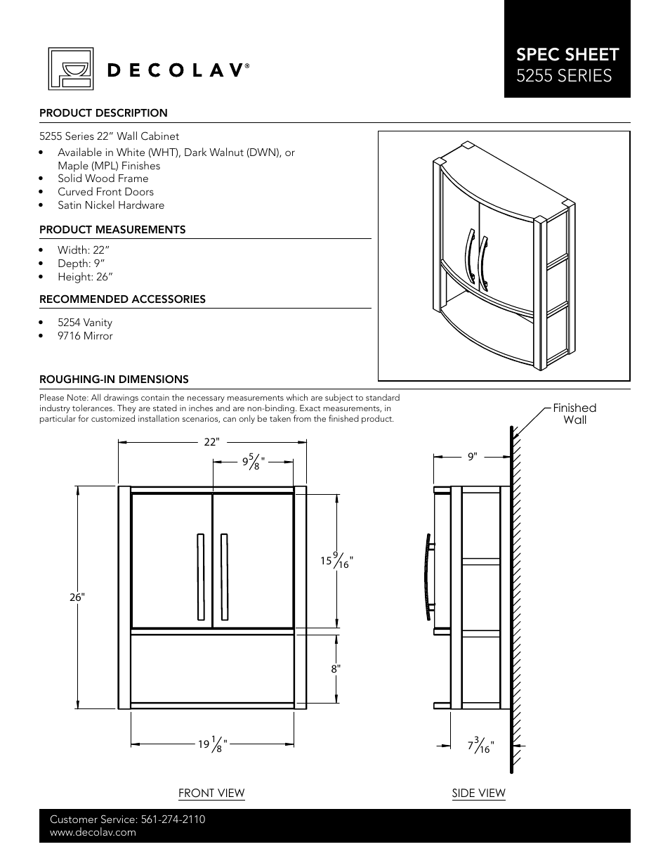 Decolav 5255 User Manual | 4 pages