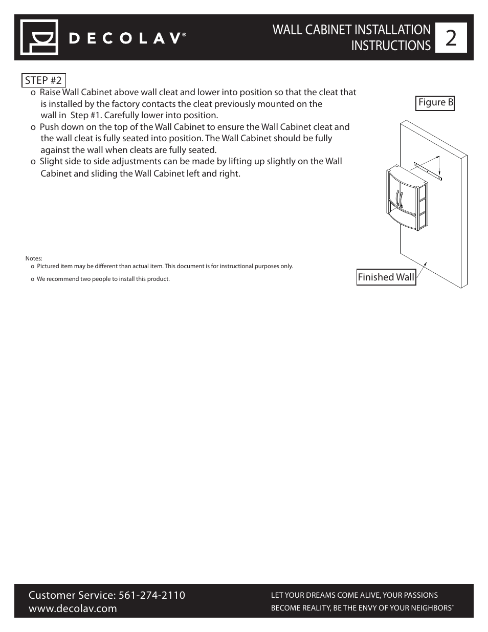 Wall cabinet installation instructions | Decolav 5255 User Manual | Page 3 / 4