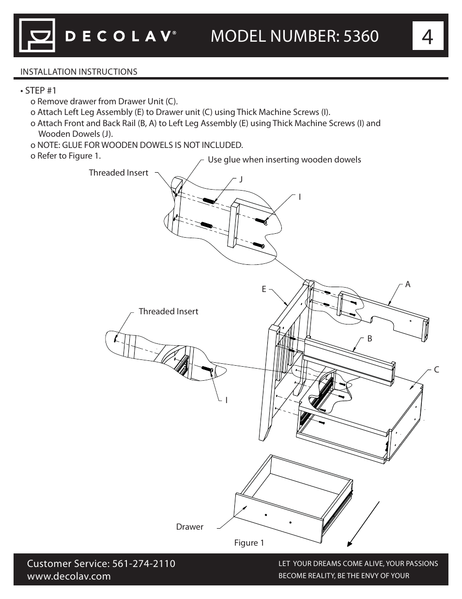 Model number: 5360 | Decolav 5360 User Manual | Page 4 / 10