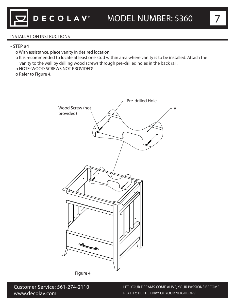 Model number: 5360 | Decolav 5360 User Manual | Page 7 / 10