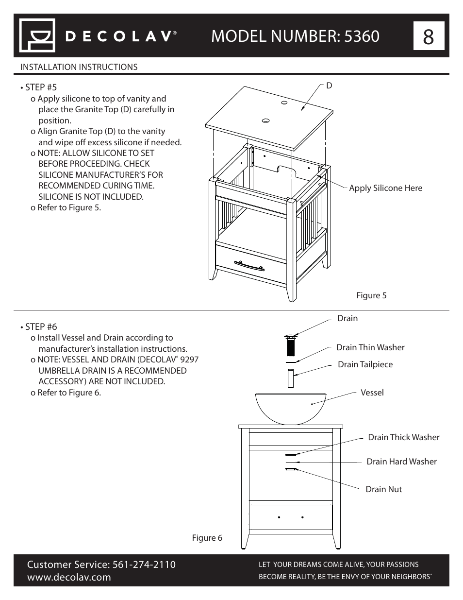 Model number: 5360 | Decolav 5360 User Manual | Page 8 / 10