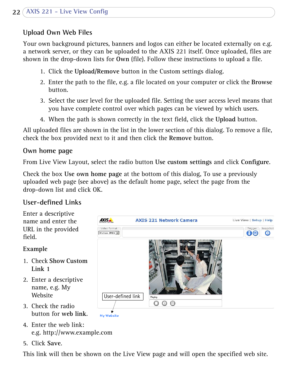 Axis Communications 221 User Manual | Page 22 / 62
