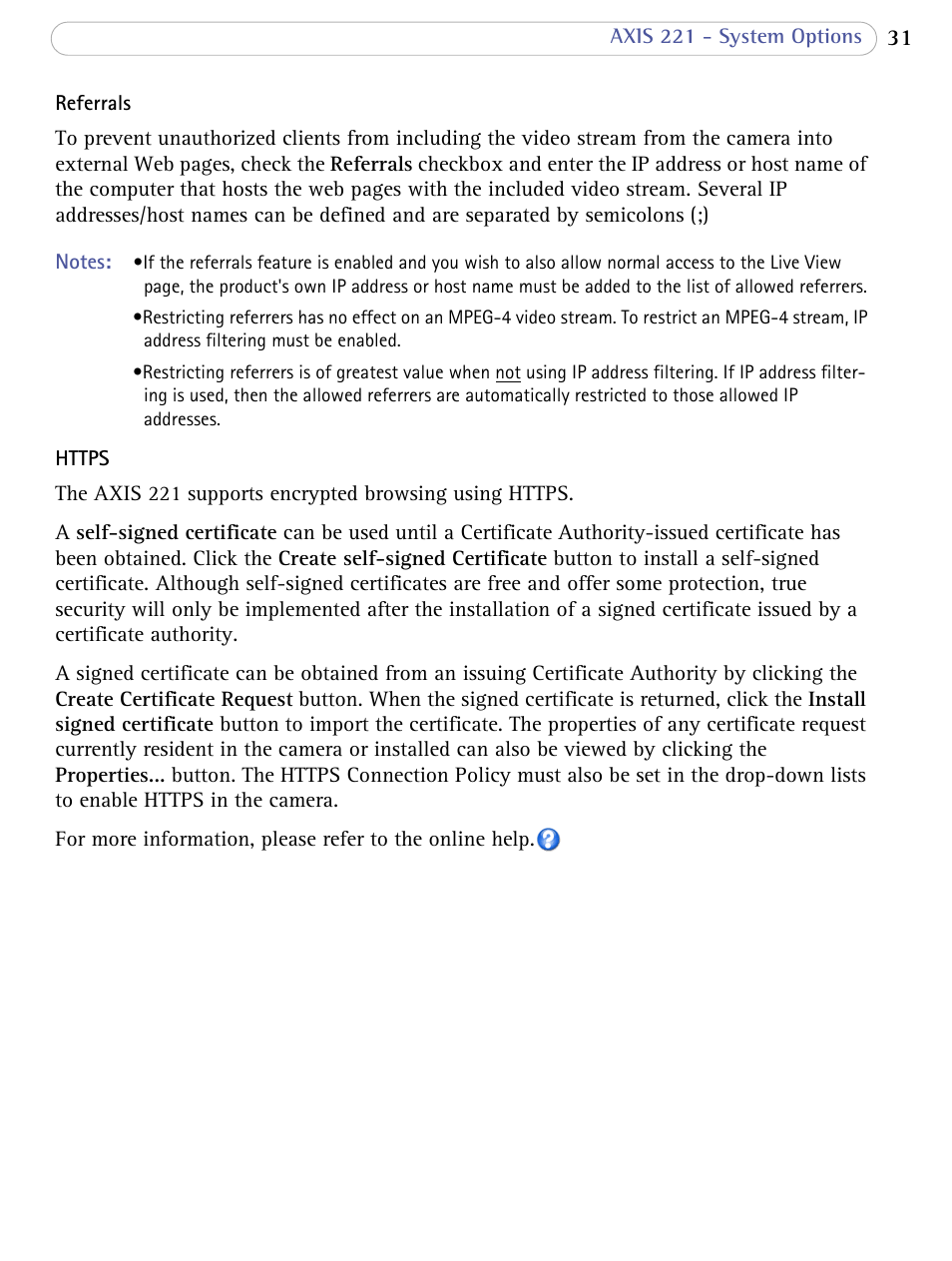 Axis Communications 221 User Manual | Page 31 / 62