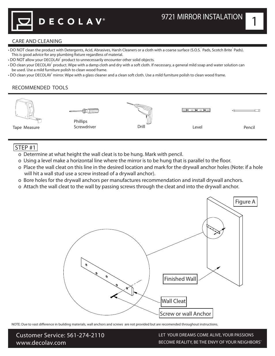 Decolav 9721 User Manual | 5 pages