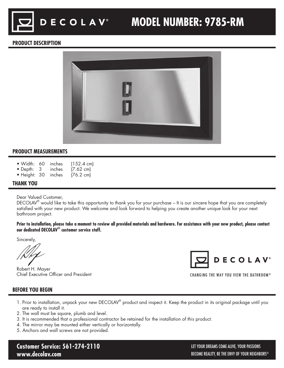 Decolav 9785 User Manual | 21 pages