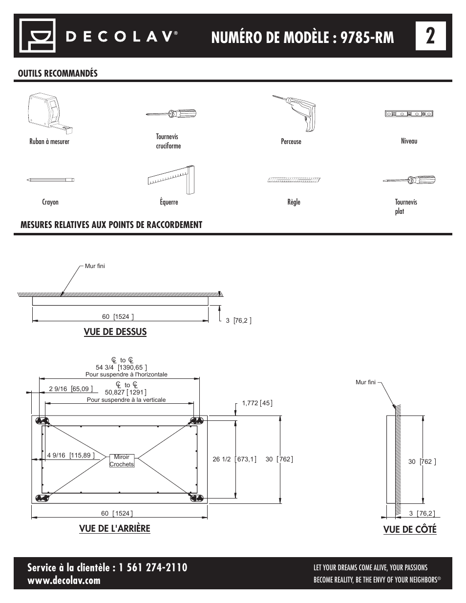 Numéro de modèle : 9785-rm | Decolav 9785 User Manual | Page 9 / 21