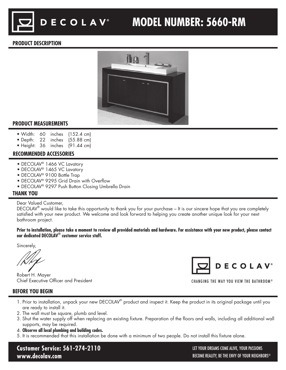 Decolav 5660 User Manual | 21 pages