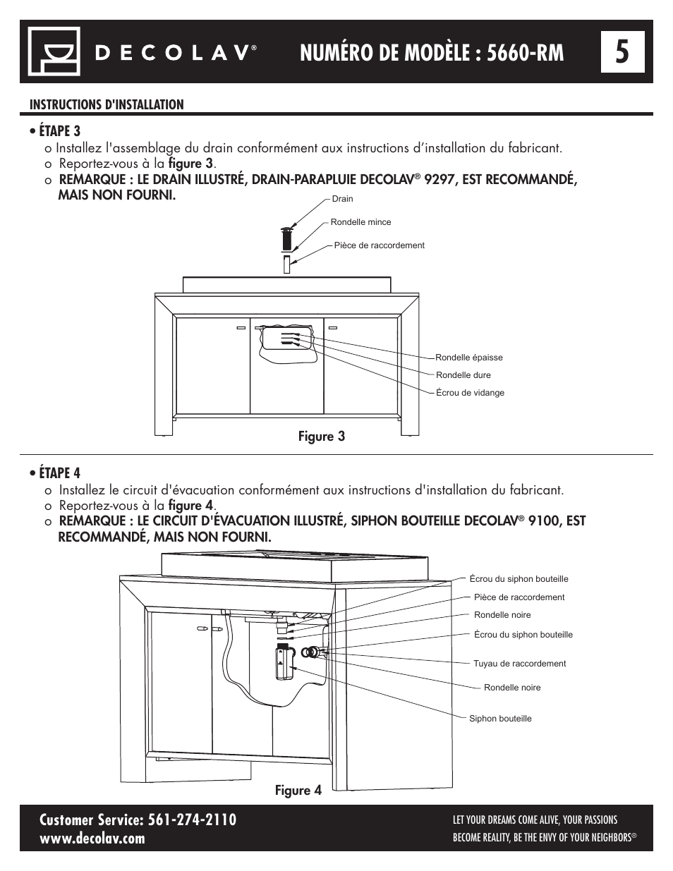 Numéro de modèle : 5660-rm, Étape 3, Étape 4 | Decolav 5660 User Manual | Page 12 / 21