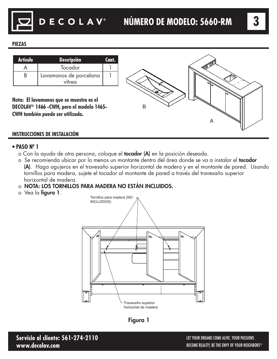 Número de modelo: 5660-rm | Decolav 5660 User Manual | Page 17 / 21
