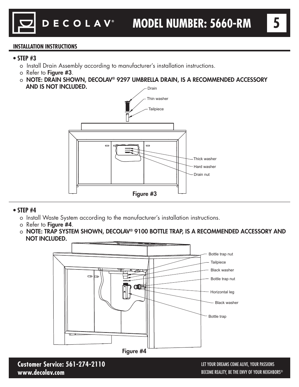 Model number: 5660-rm | Decolav 5660 User Manual | Page 5 / 21