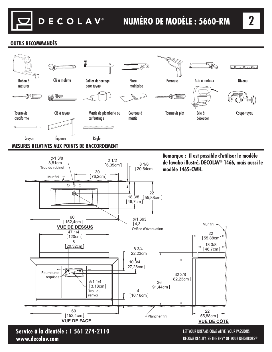 Numéro de modèle : 5660-rm | Decolav 5660 User Manual | Page 9 / 21
