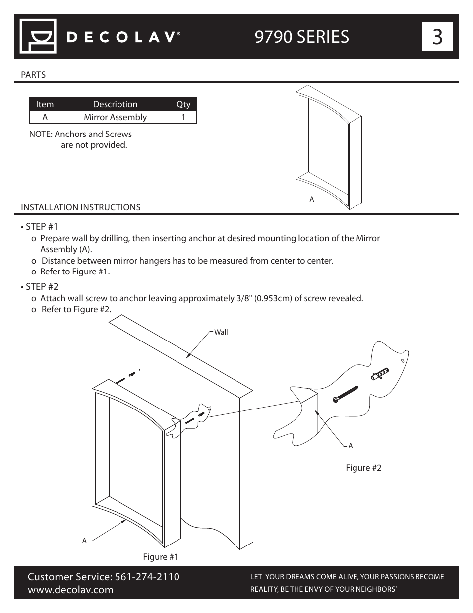 9790 series | Decolav 9790 User Manual | Page 3 / 5