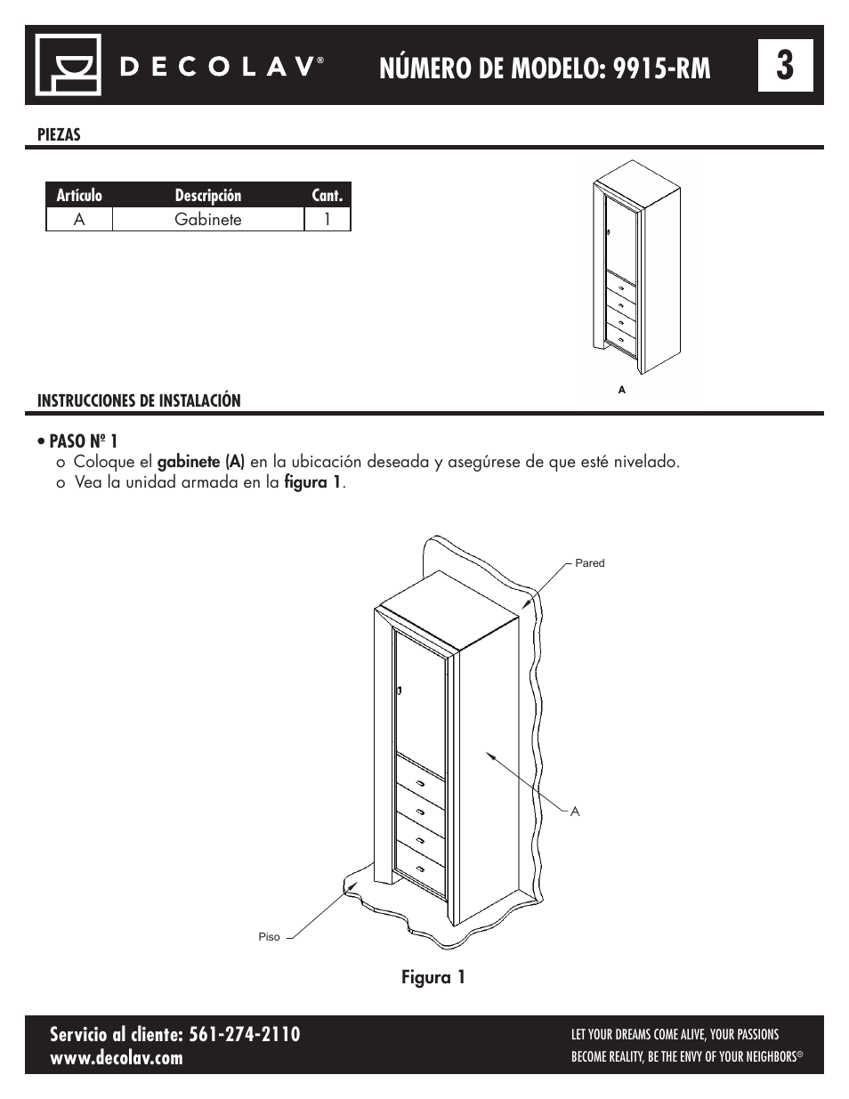 Número de modelo: 9915-rm | Decolav 9915 User Manual | Page 11 / 12